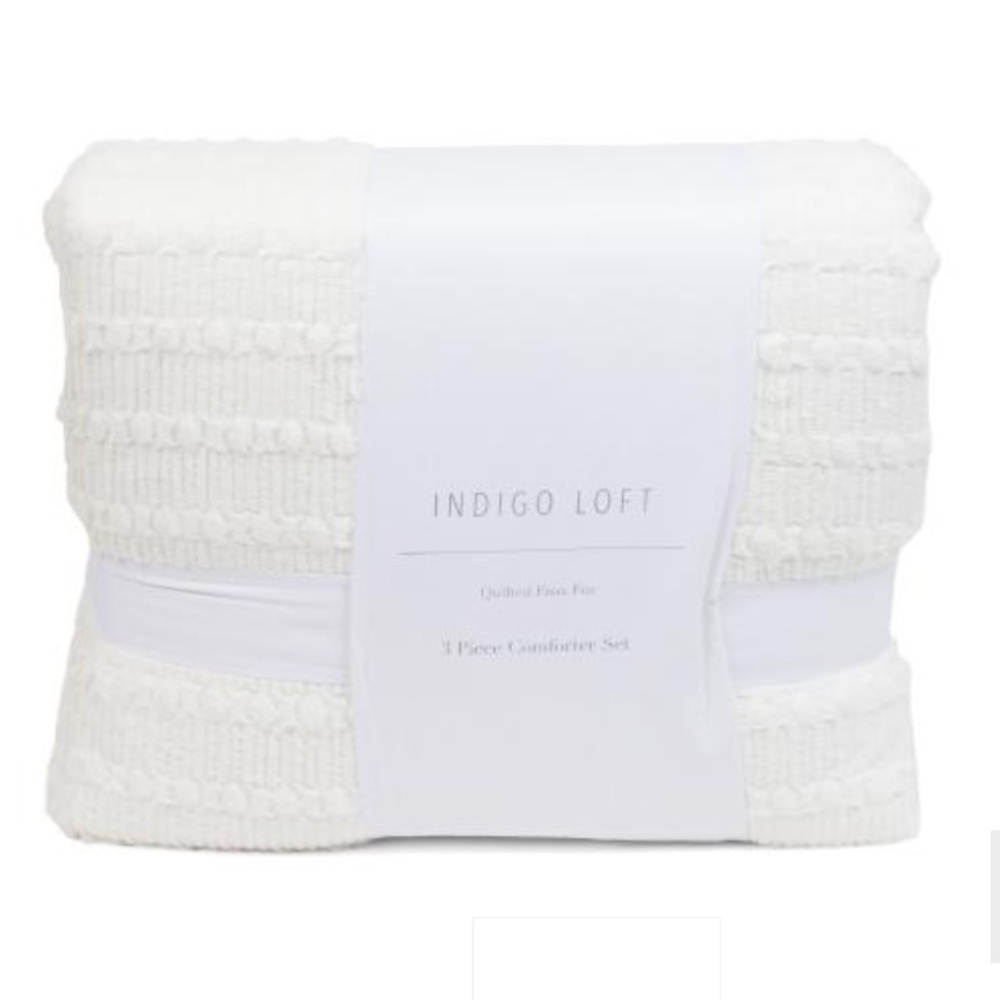 Indigo Loft White Textured 3-Piece Comforter Set